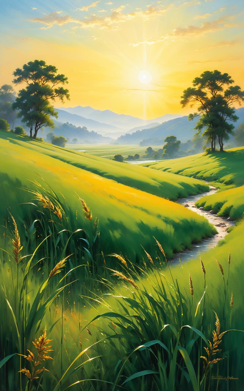 05108-1865811845-Create a vivid and immersive description of a vast, sun-kissed meadow, where the emerald blades of grass sway gently in the bree.png